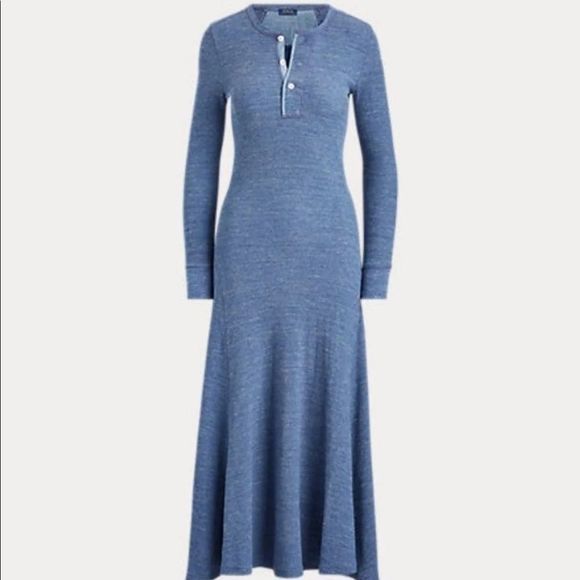 Polo Ralph Lauren Dresses & Skirts - Polo Ralph Lauren Waffle Knit Henley Thermal Maxi Dress